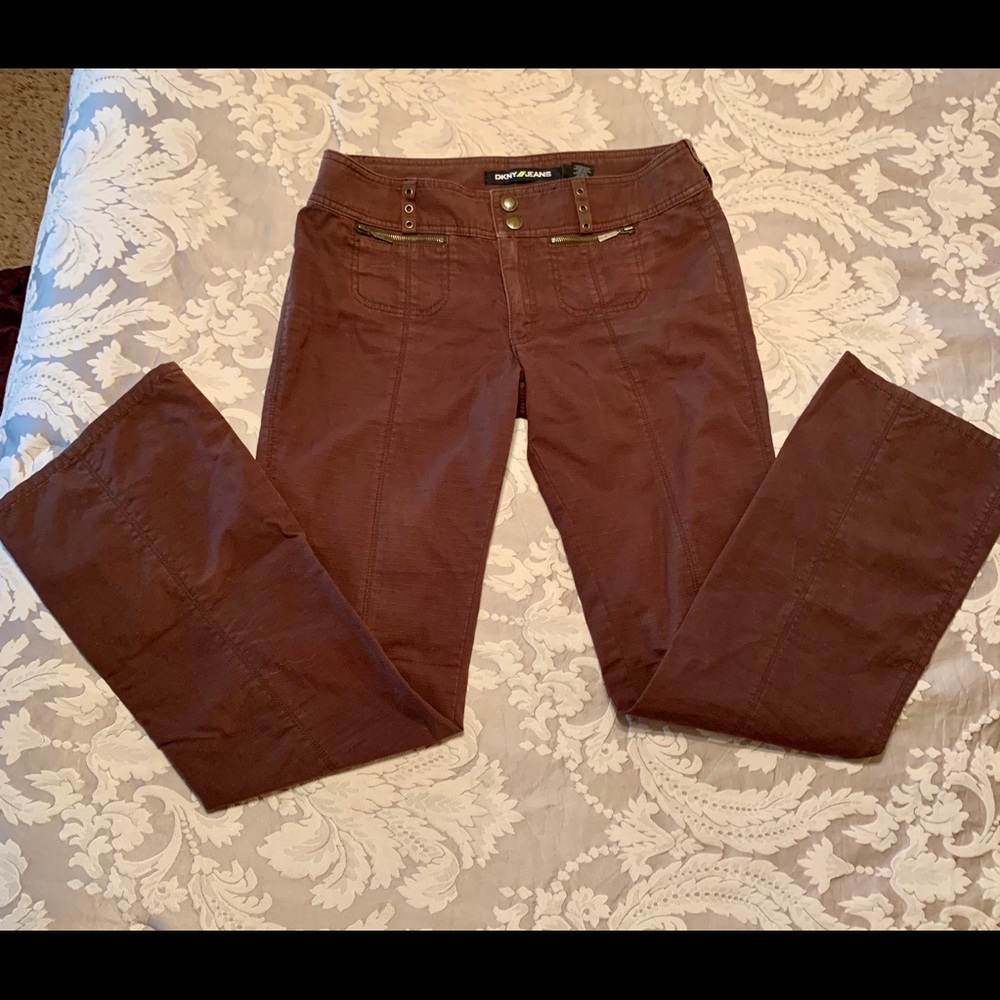 DKNY 100% Cotton Brown Pants, 4